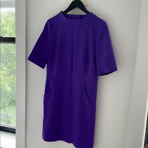 Elegant Purple Dress Jackie O big buttons vintage Y2K J crew